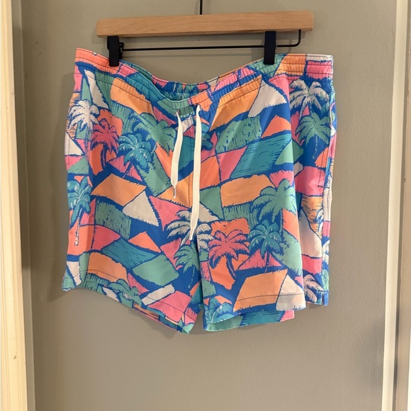 Chubbies Tropical Print Swim Trunks - Blue, Pink, Green - Picture 1 of 6